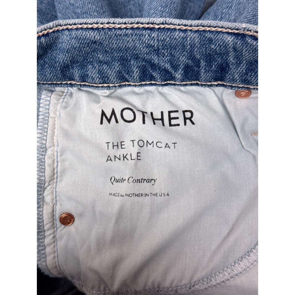 Mother Jeans 28 Womens The Tomcat Ankle Quite Contrary Distressed Wash Denim - Picture 10 of 11